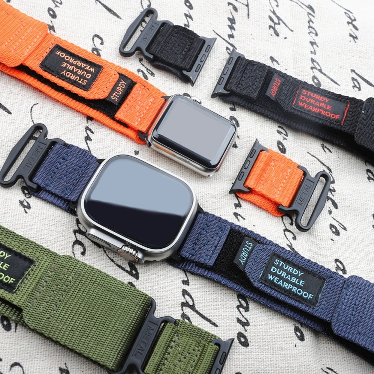 Nylon Two Section Watch Band, For Apple Watch SE 2023 44mm, For Apple Watch Ultra 49mm, For Apple Watch SE 2023 40mm, For Apple Watch 8 41mm, For Apple Watch Ultra 2 49mm, For Apple Watch 8 45mm, For Apple Watch 9 45mm, For Apple Watch SE 2022 40mm    ...