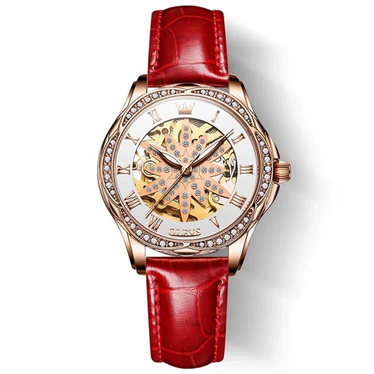 OLEVS 6681 Women Multifunctional Hollow Waterproof Mechanical Watch