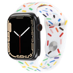 Rainbow Raindrops Silicone Watch Band, For Apple Watch Ultra 49mm, For Apple Watch SE 2023 44mm, For Apple Watch 8 41mm, For Apple Watch SE 2023 40mm