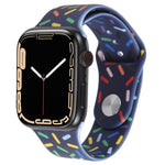 Rainbow Raindrops Silicone Watch Band, For Apple Watch Ultra 49mm, For Apple Watch SE 2023 44mm, For Apple Watch 8 41mm, For Apple Watch SE 2023 40mm