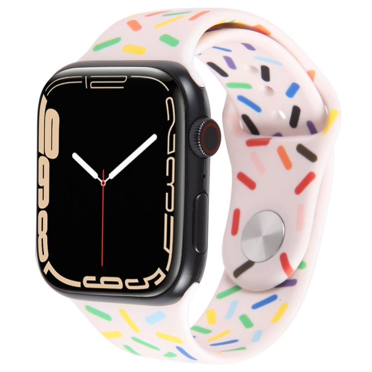 Rainbow Raindrops Silicone Watch Band, For Apple Watch 8 45mm, For Apple Watch Ultra 2 49mm, For Apple Watch 9 45mm, For Apple Watch SE 2022 40mm