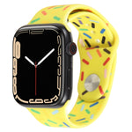 Rainbow Raindrops Silicone Watch Band, For Apple Watch 9 41mm, For Apple Watch SE 2022 44mm, For Apple Watch 7 41mm, For Apple Watch 7 45mm