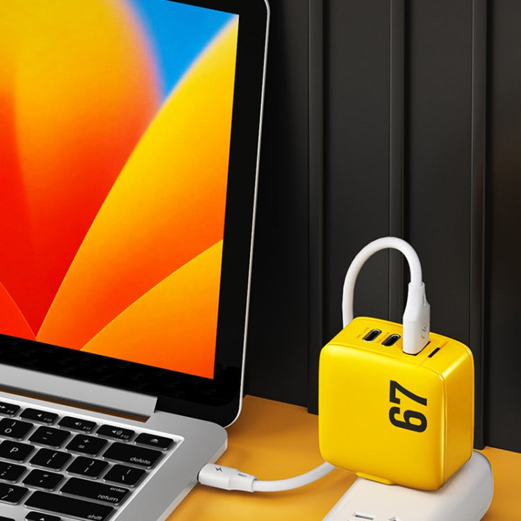 WK WP-U141 67W USB+Double USB-C / Type-C GaN Charger, CN Plug, US Plug, EU Plug, UK Plug
