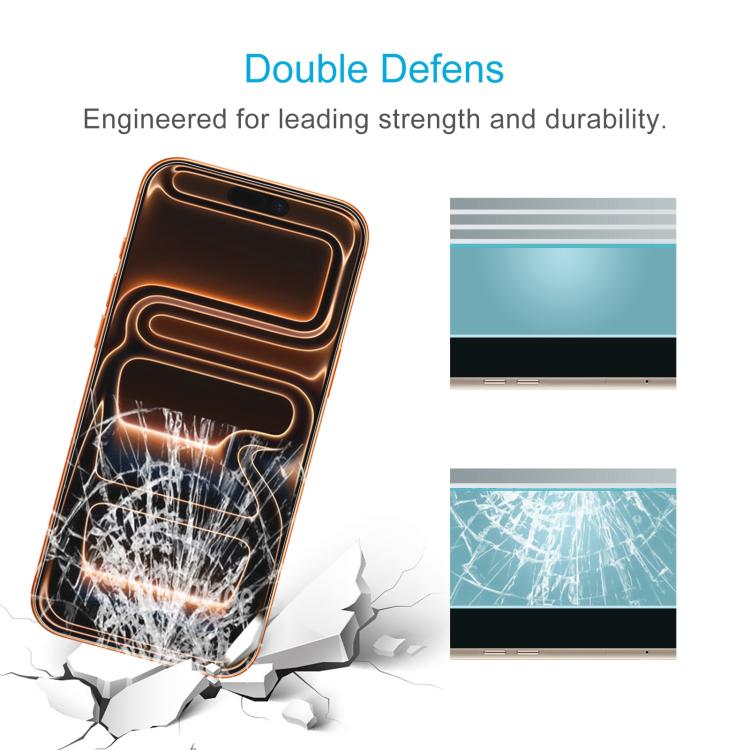 10pcs 0.26mm 9H 2.5D High Aluminum Tempered Glass Film, For iPhone 17 Pro Max, For iPhone 17 Pro / 17, For iPhone Air, For iPhone 16 Pro Max, For iPhone 16 Pro, For iPhone 16 Plus, For iPhone 16, For iPhone 15 Plus / 15 Pro Max, For iPhone 15 / 15 Pro