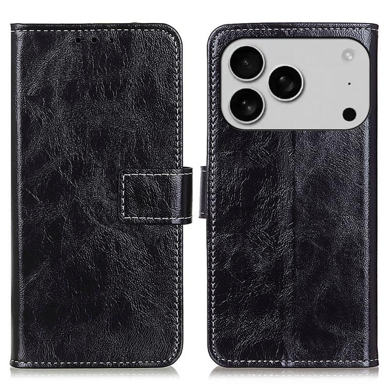 Retro Crazy Horse Texture Horizontal Flip Leather Phone Case, For iPhone 18 Pro / 17 Pro, For iPhone 18 Pro Max / 17 Pro Max, For iPhone 16e / 17e, For iPhone 17, For iPhone Air, For iPhone 16 Pro Max, For iPhone 16 Pro, For iPhone 16 Plus, For iPhone 16