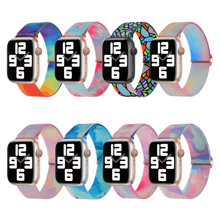 Painted Pattern Nylon Replacement Watch Band, For Apple Watch SE 40mm, For Apple Watch SE 44mm, For Apple Watch 6 40mm, For Apple Watch 6 44mm, For Apple Watch 5 44mm, For Apple Watch 5 40mm