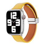 Magnetic Buckle Skin Feel Leather Watch Band, For Apple Watch Serie 8 41mm, For Apple Watch Serie 8 45mm, For Apple Watch SE 40mm, For Apple Watch SE 44mm, For Apple Watch Serie 7 41mm, For Apple Watch Serie 7 45mm