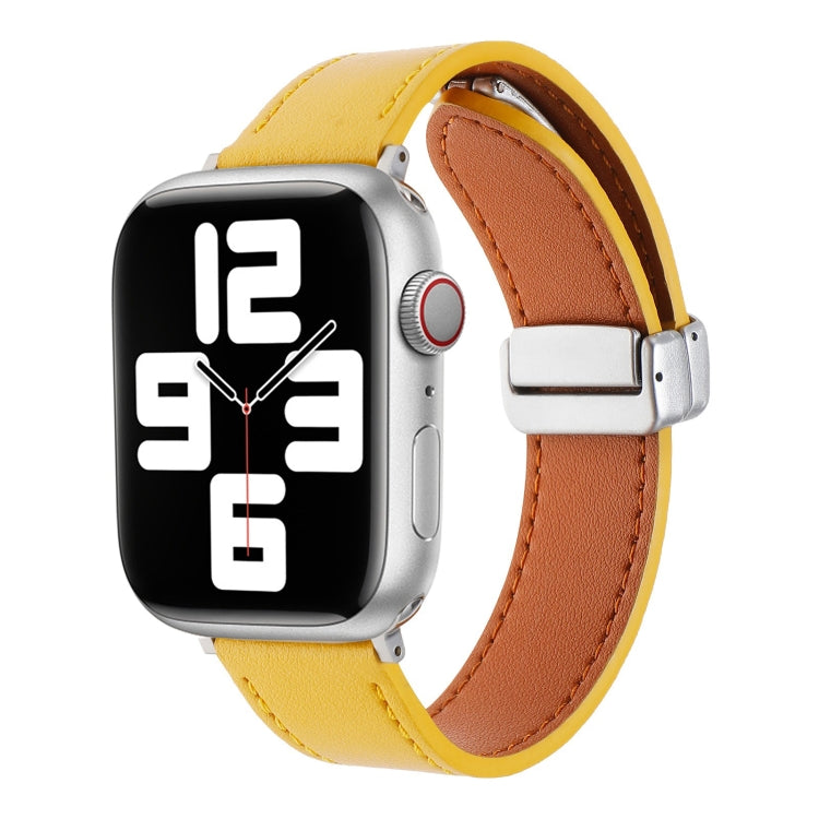 Magnetic Buckle Skin Feel Leather Watch Band, For Apple Watch Serie 8 41mm, For Apple Watch Serie 8 45mm, For Apple Watch SE 40mm, For Apple Watch SE 44mm, For Apple Watch Serie 7 41mm, For Apple Watch Serie 7 45mm
