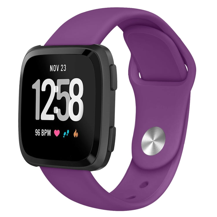 For Fitbit Versa 2 / Fitbit Versa / Fitbit Versa Lite Solid Color Silicone Replacement Strap Watchband, Size:L