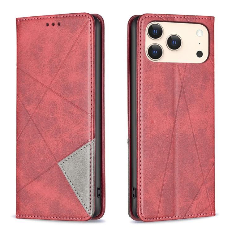 Rhombus Texture Magnetic Leather Phone Case, For iPhone 18 Pro Max/17 Pro Max, For iPhone 18 Pro/17 Pro, For iPhone 17, For iPhone 17 Air, For iPhone 16 Pro Max, For iPhone 16 Pro, For iPhone 16 Plus, For iPhone 16