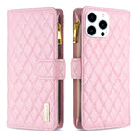 Diamond Lattice Zipper Wallet Leather Flip Phone Case, For iPhone 18 Pro/17 Pro, For iPhone 18 Pro Max/17 Pro Max, For iPhone 17, For iPhone 17 Air, For iPhone 16 Pro Max, For iPhone 16 Pro, For iPhone 16 Plus, For iPhone 16