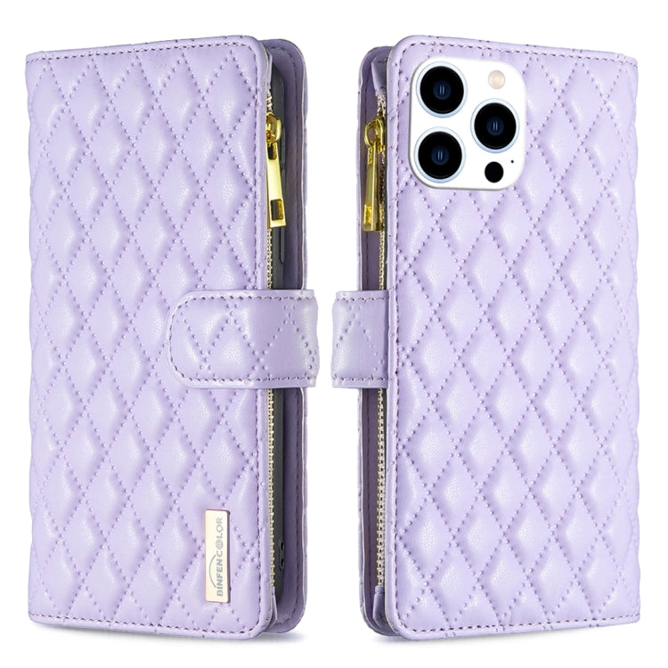 Diamond Lattice Zipper Wallet Leather Flip Phone Case, For iPhone 18 Pro/17 Pro, For iPhone 18 Pro Max/17 Pro Max, For iPhone 17, For iPhone 17 Air, For iPhone 16 Pro Max, For iPhone 16 Pro, For iPhone 16 Plus, For iPhone 16
