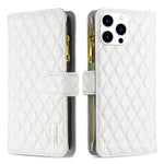 Diamond Lattice Zipper Wallet Leather Flip Phone Case, For iPhone 18 Pro/17 Pro, For iPhone 18 Pro Max/17 Pro Max, For iPhone 17, For iPhone 17 Air, For iPhone 16 Pro Max, For iPhone 16 Pro, For iPhone 16 Plus, For iPhone 16