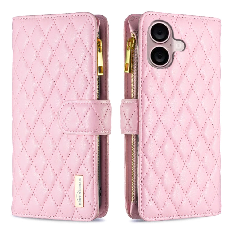 Diamond Lattice Zipper Wallet Leather Flip Phone Case, For iPhone 18 Pro/17 Pro, For iPhone 18 Pro Max/17 Pro Max, For iPhone 17, For iPhone 17 Air, For iPhone 16 Pro Max, For iPhone 16 Pro, For iPhone 16 Plus, For iPhone 16