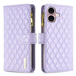 Diamond Lattice Zipper Wallet Leather Flip Phone Case, For iPhone 18 Pro/17 Pro, For iPhone 18 Pro Max/17 Pro Max, For iPhone 17, For iPhone 17 Air, For iPhone 16 Pro Max, For iPhone 16 Pro, For iPhone 16 Plus, For iPhone 16