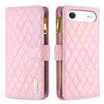 Diamond Lattice Zipper Wallet Leather Flip Phone Case, For iPhone 18 Pro/17 Pro, For iPhone 18 Pro Max/17 Pro Max, For iPhone 17, For iPhone 17 Air, For iPhone 16 Pro Max, For iPhone 16 Pro, For iPhone 16 Plus, For iPhone 16