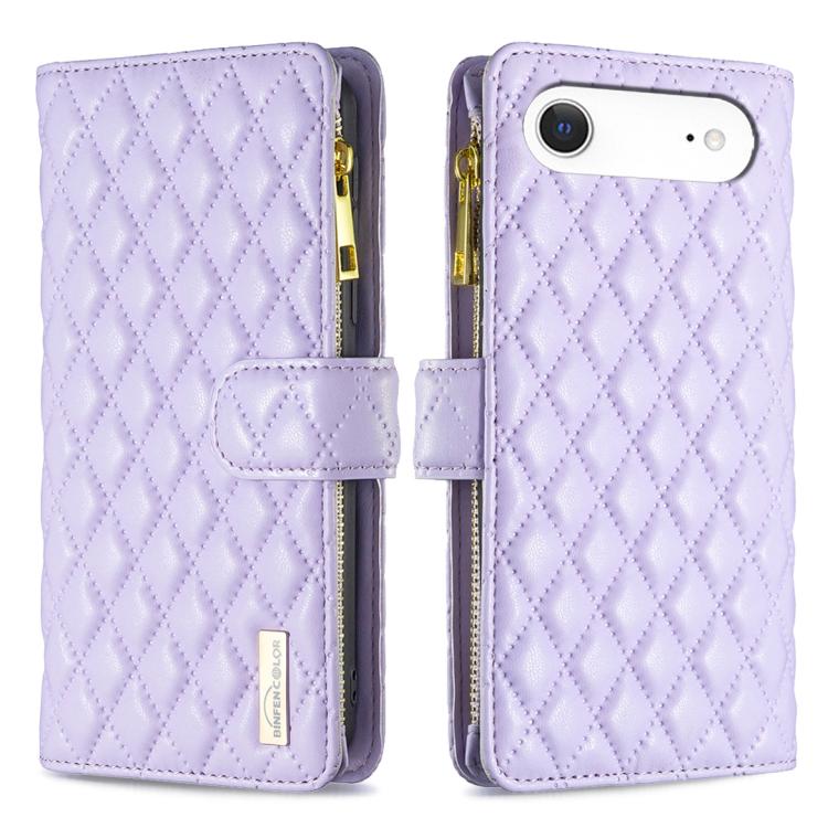 Diamond Lattice Zipper Wallet Leather Flip Phone Case, For iPhone 18 Pro/17 Pro, For iPhone 18 Pro Max/17 Pro Max, For iPhone 17, For iPhone 17 Air, For iPhone 16 Pro Max, For iPhone 16 Pro, For iPhone 16 Plus, For iPhone 16
