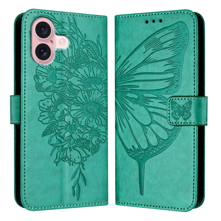 Embossed Butterfly Leather Phone Case, For iPhone 16 Pro, For iPhone 16 Plus, For iPhone 16, For iPhone 15 Pro Max, For iPhone 15 Pro, For iPhone 15 Plus