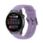 Solid Color Silicone Stainless Steel Black Buckle Watch Band, Black Buckle