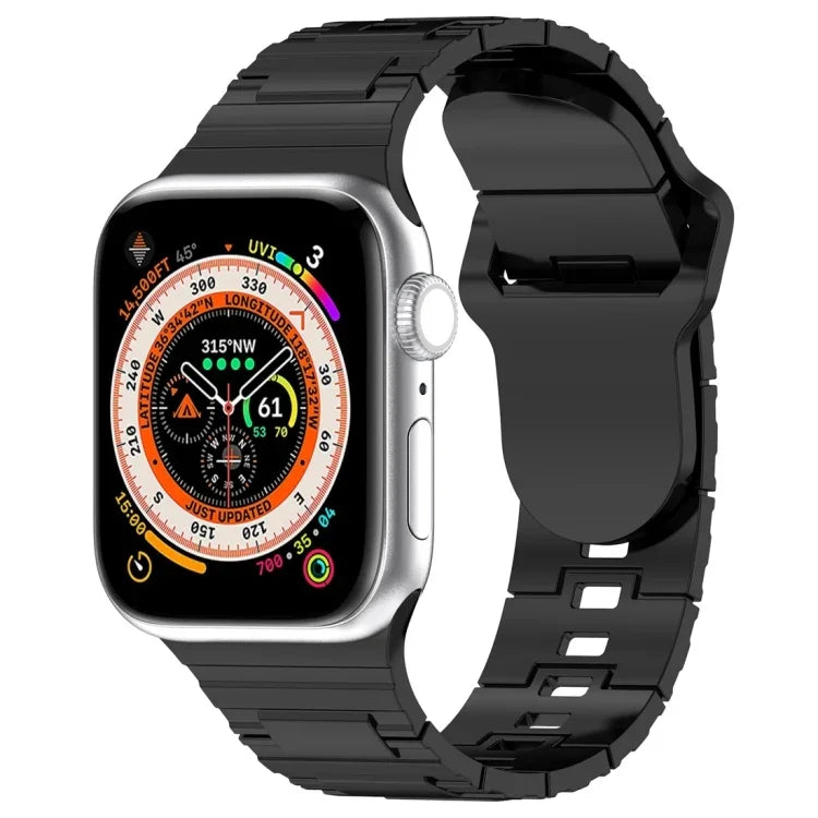 Square Buckle Armor Style Silicone Watch Band, For Apple Watch 9 45mm, For Apple Watch 9 41mm