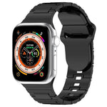 Square Buckle Armor Style Silicone Watch Band, For Apple Watch 9 45mm, For Apple Watch 9 41mm