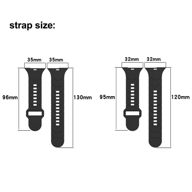 Square Buckle Armor Style Silicone Watch Band, For Apple Watch SE 44mm, For Apple Watch 6 40mm, For Apple Watch 6 44mm