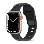 Square Buckle Stripes Silicone Watch Band, For Apple Watch Ultra 2 49mm, For Apple Watch Series 9 45mm