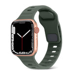 Square Buckle Stripes Silicone Watch Band, For Apple Watch Ultra 2 49mm, For Apple Watch Series 9 45mm