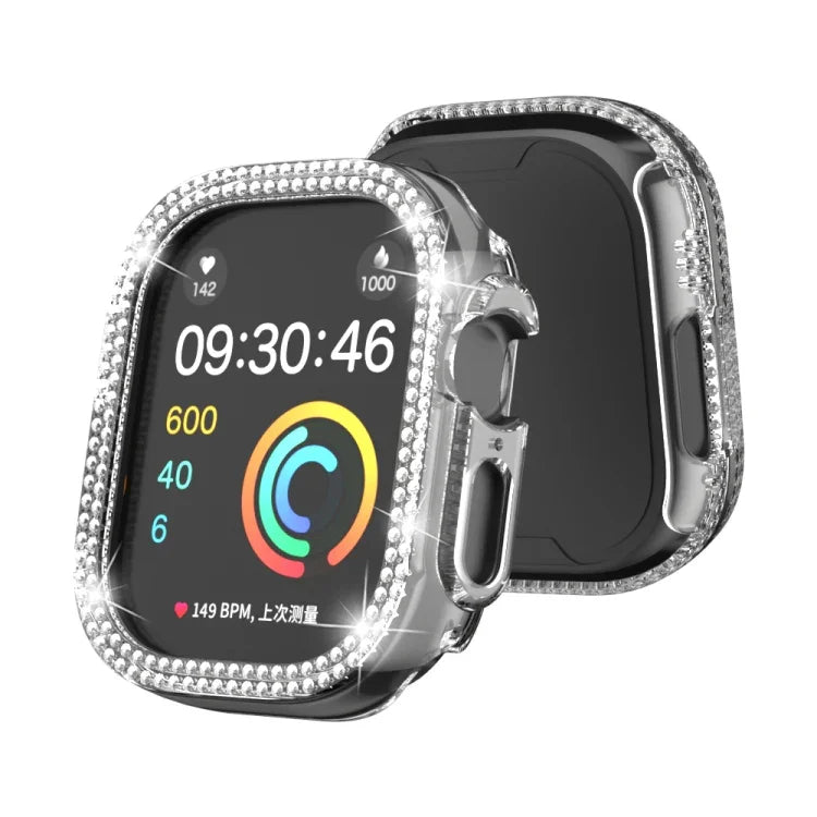 Double Row Diamond Hollow PC Watch Case, For Apple Watch Ultra 2 / Ultra 49mm