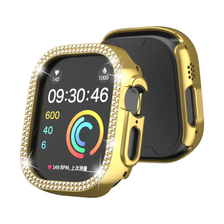 Double Row Diamond Hollow PC Watch Case, For Apple Watch Ultra 2 / Ultra 49mm