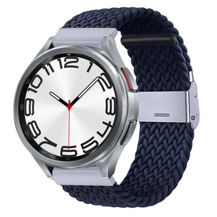 Nylon Braided Metal Buckle Watch Band, For Samsung Galaxy Watch 6 / 6 Classic