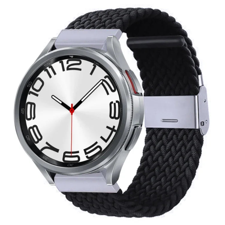 Nylon Braided Metal Buckle Watch Band, For Samsung Galaxy Watch 6 / 6 Classic