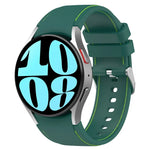 Leather Silicone Watch Band, For Samsung Galaxy Watch 6 / 6 Classic