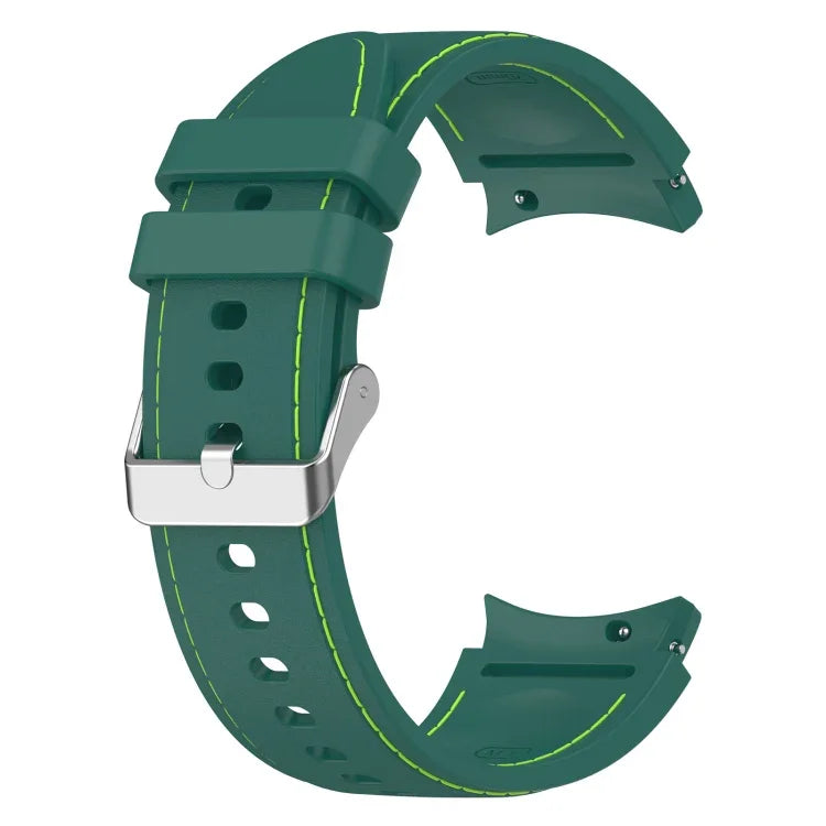 Leather Silicone Watch Band, For Samsung Galaxy Watch 6 / 6 Classic