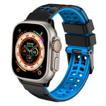 Twill Dual-row Buckle Silicone Watch Band, For Apple Watch Ultra 49mm, For Apple Watch SE 2023 44mm, For Apple Watch SE 2023 40mm, For Apple Watch Ultra 2 49mm, For Apple Watch Series 9 45mm