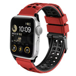 Twill Dual-row Buckle Silicone Watch Band, For Apple Watch Series 6 44mm, For Apple Watch Series 5 44mm, For Apple Watch Series 5 40mm, For Apple Watch Series 4 44mm, For Apple Watch 42mm