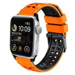 Twill Dual-row Buckle Silicone Watch Band, For Apple Watch Series 6 44mm, For Apple Watch Series 5 44mm, For Apple Watch Series 5 40mm, For Apple Watch Series 4 44mm, For Apple Watch 42mm
