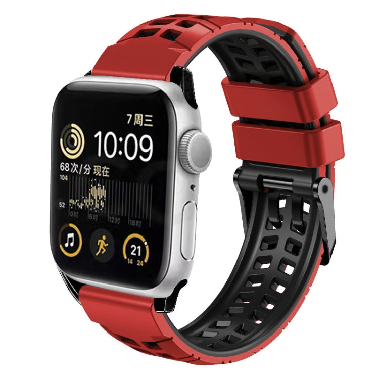 Twill Dual-row Buckle Silicone Watch Band, For Apple Watch Series 6 44mm, For Apple Watch Series 5 44mm, For Apple Watch Series 5 40mm, For Apple Watch Series 4 44mm, For Apple Watch 42mm