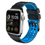 Twill Dual-row Buckle Silicone Watch Band, For Apple Watch Series 6 44mm, For Apple Watch Series 5 44mm, For Apple Watch Series 5 40mm, For Apple Watch Series 4 44mm, For Apple Watch 42mm