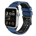 Twill Dual-row Buckle Silicone Watch Band, For Apple Watch Series 4 40mm, For Apple Watch Series 3 38mm, For Apple Watch 38mm, For Apple Watch Series 3 42mm, For Apple Watch Series 2 42mm
