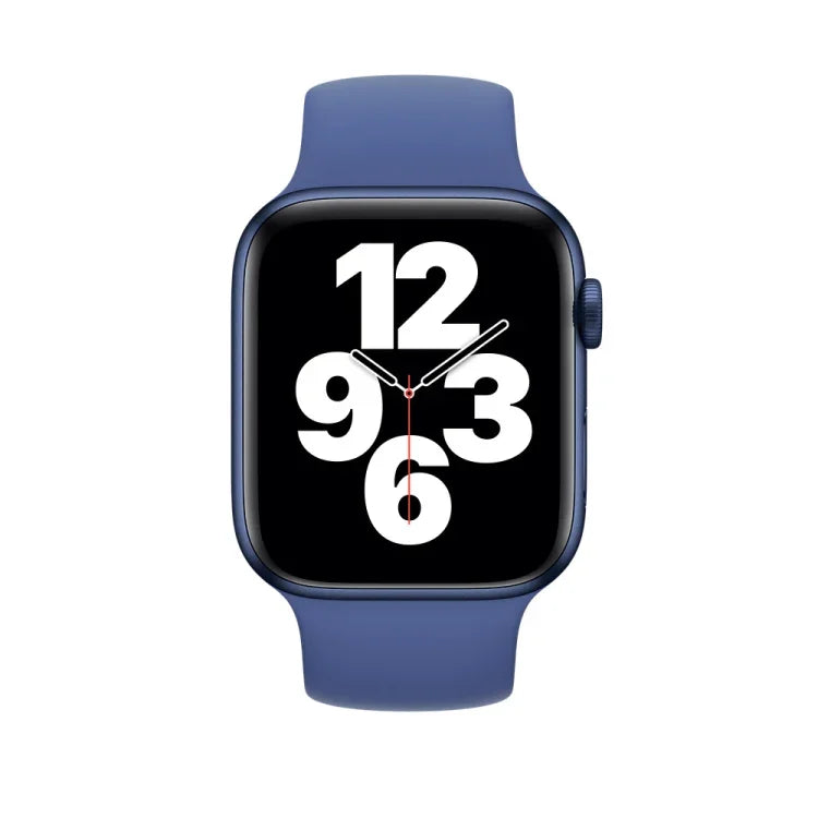 For Apple Watch Series 8&7 41mm / SE 2&6&SE&5&4 40mm / 3&2&1 38mm Solid Color Elastic Silicone Watch Band, Size:M 143mm (Aqua Blue), Size:M 143mm