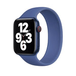 For Apple Watch Series 8&7 41mm / SE 2&6&SE&5&4 40mm / 3&2&1 38mm Solid Color Elastic Silicone Watch Band, Size:M 143mm (Aqua Blue), Size:M 143mm
