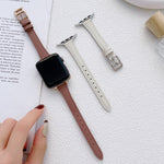 T-shaped Slim Genuine Leather Watch Band, For Apple Watch Series 5 44mm, For Apple Watch Series 5 40mm, For Apple Watch Series 4 44mm, For Apple Watch Series 4 40mm, For Apple Watch Series 3 38mm, For Apple Watch Series 3 42mm