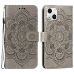 Mandala Embossing Pattern Horizontal Flip Leather Phone Case, For iPhone 15 Plus, For iPhone 15