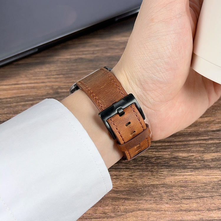 Retro Texture Leather Watch Band, For Apple Watch Ultra 49mm, For Apple Watch SE 2023 44mm, For Apple Watch SE 2023 40mm, For Apple Watch 8 41mm, For Apple Watch 8 45mm, For Apple Watch Ultra 2 49mm, For Apple Watch 9 45mm, For Apple Watch SE 2022 40mm...