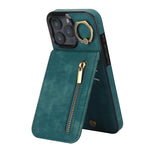 Retro Ring and Zipper RFID Card Slot Phone Case, For iPhone 17e / 16e, For iPhone 17 Pro Max, For iPhone 17 Pro, For iPhone 17, For iPhone Air, For iPhone 16 Pro Max