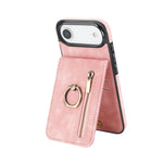 Retro Ring and Zipper RFID Card Slot Phone Case, For iPhone 17e / 16e, For iPhone 17 Pro Max, For iPhone 17 Pro, For iPhone 17, For iPhone Air, For iPhone 16 Pro Max