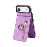 Retro Ring and Zipper RFID Card Slot Phone Case, For iPhone 17e / 16e, For iPhone 17 Pro Max, For iPhone 17 Pro, For iPhone 17, For iPhone Air, For iPhone 16 Pro Max