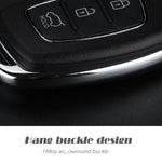 For Hyundai 3-button Folding Car Key Shell with Silver Metal Edge, For Hyundai 3-button