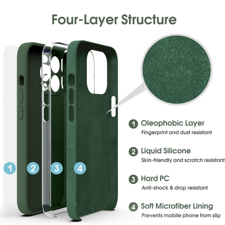 Microfiber Liquid Silicone Shockproof Phone Case, For iPhone 12, For iPhone 12 Pro Max, For iPhone 12 Pro
